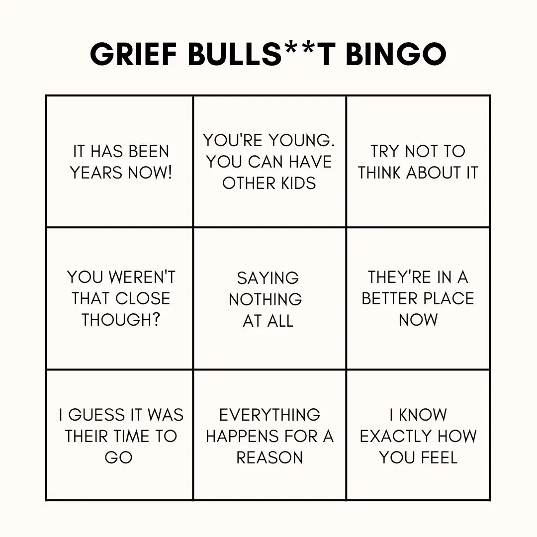 Grief bingo: what to say when someone dies